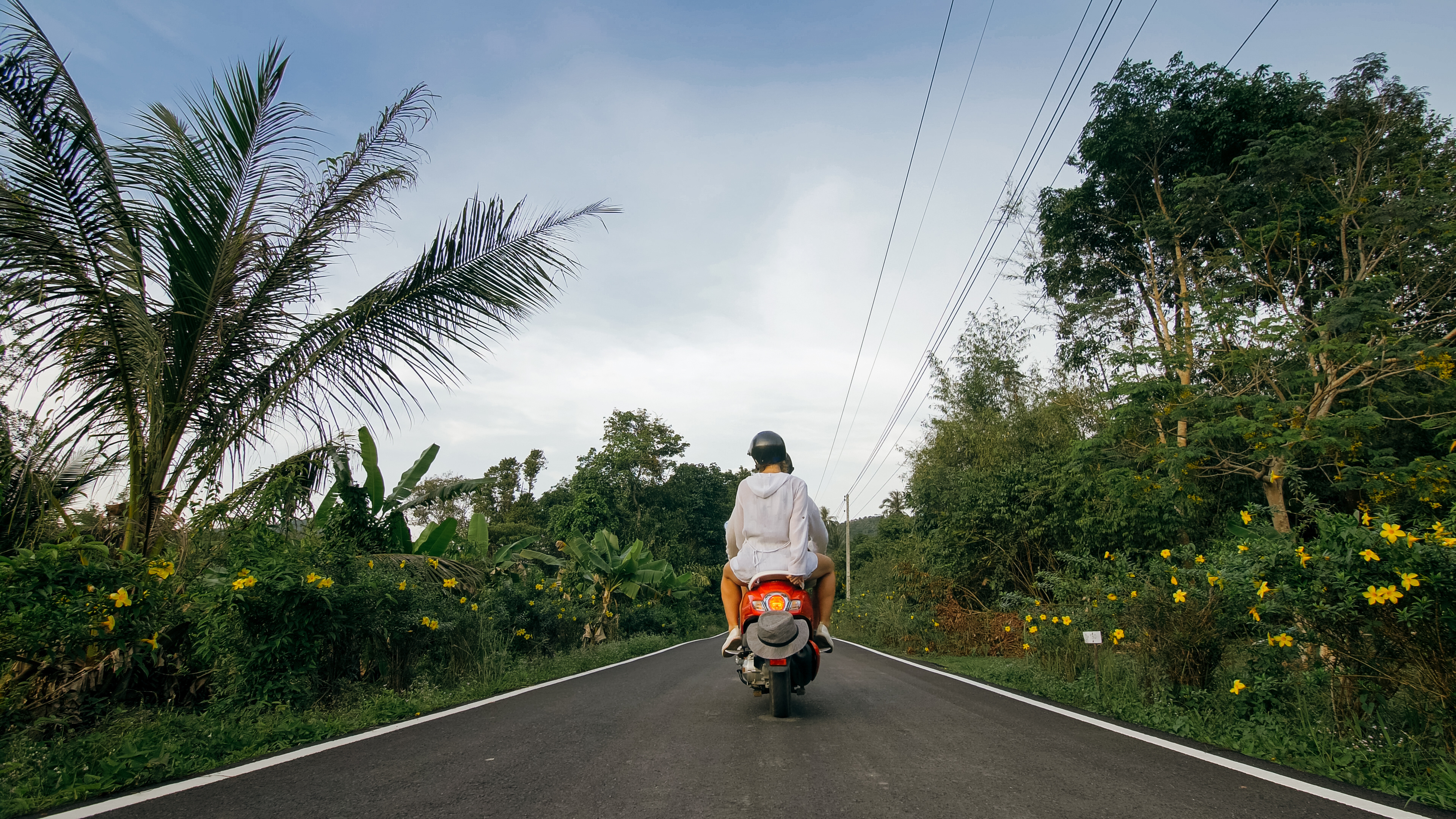 Overwater bungalows at sunset