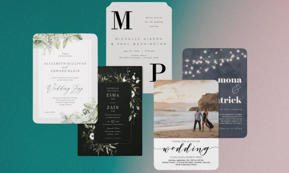 Order free wedding invite samples from Shutterfly! Choose from a curated sample kit or choose the designs you're interested in sampling.