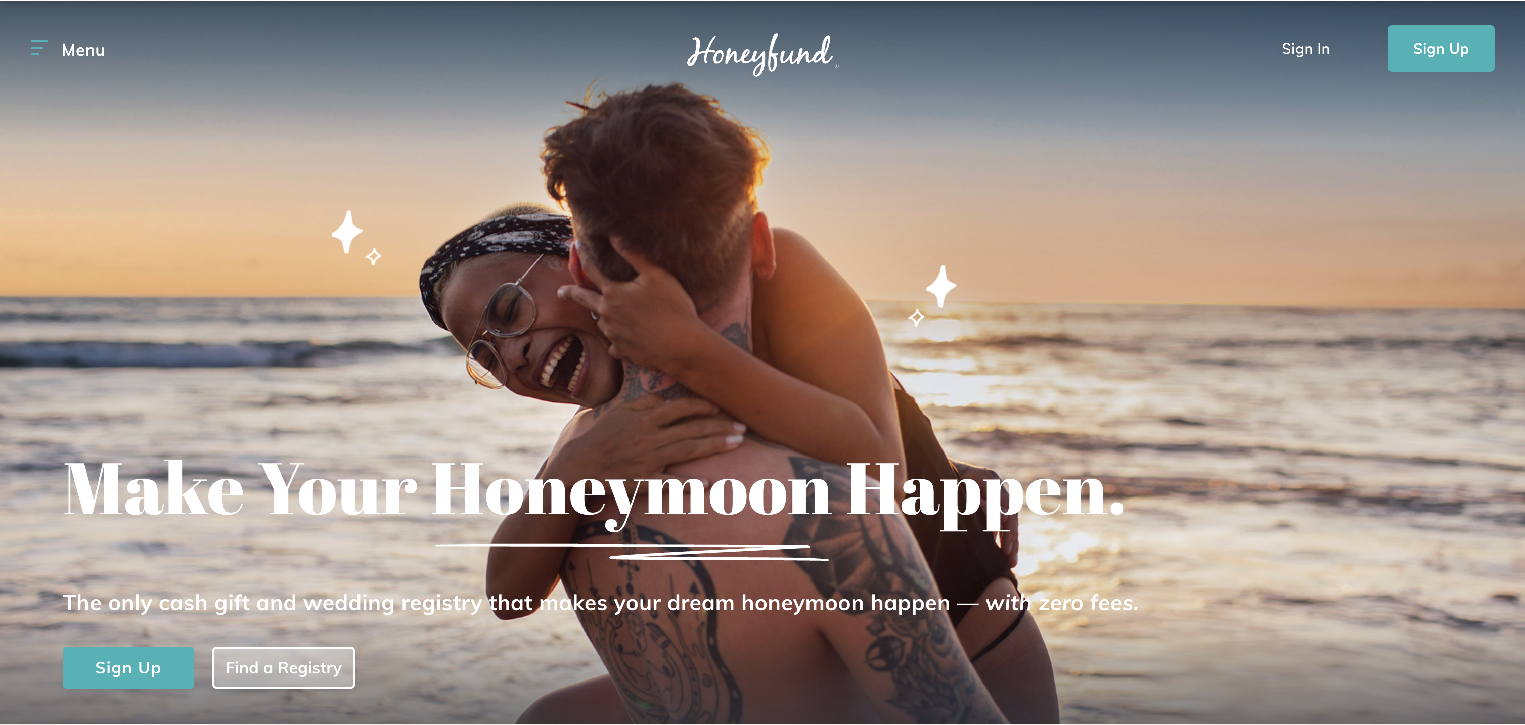 Honeyfund signup screen