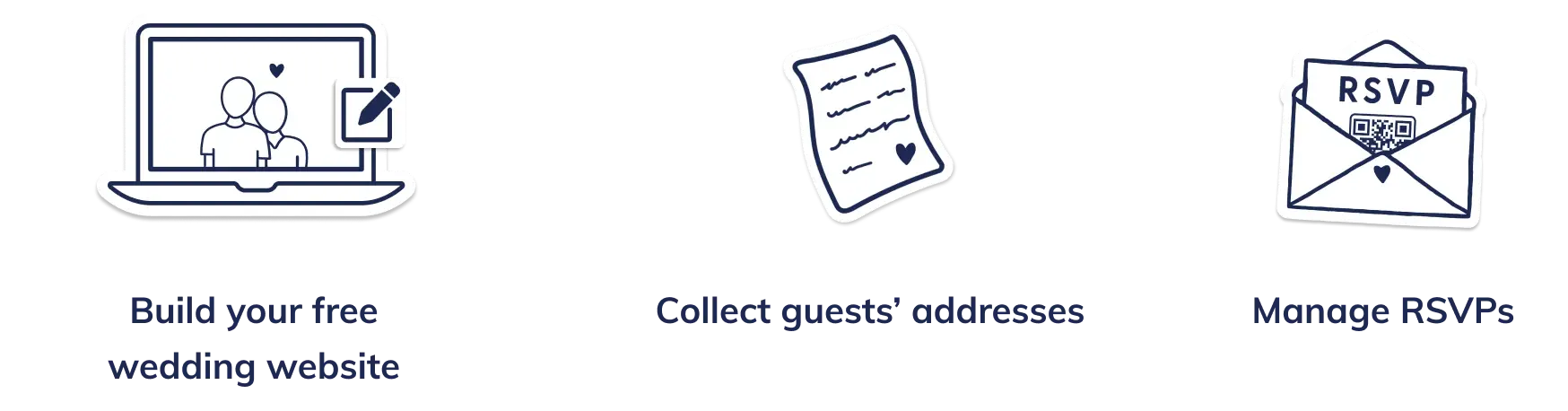 With Honeyfund, you can also build your free wedding website, collect guests' addresses, and manage RSVPs